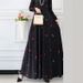 Women's Casual Fashion Dress in Stock Leaf And Polka Dot Print Long Sleeved Bohemian Style Full Skirt Cross Border_ecoleips.com