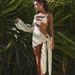Women's Sexy Solid Color Bikini Three Piece Swimsuit European American Style Mesh Cover up 2025 New Export Design_ecoleips.com