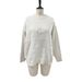 Women's Clothing Cozy Loose Knit Sweater With Lace Crochet Detail, Long Sleeve Pullover Top For Women - White/Grey (S/M/L)_ecoleips.com