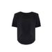 This Summer's Black Women's T-Shirt Features A Curved Hem Design, A Slimming Silhouette, A Perforated Pattern For Added_ecoleips.com