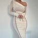 Fashion Women Long Maxi Dress Sexy Sheer Mesh Patchwork Asymmetrical Neck Off Shoulder Elegant Slimming Bodycon Long Dress_ecoleips.com