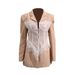 Celebrity High Grade Lace Stitching Fishbone Waist Top 2025 Summer New V Neck Long Sleeved Solid Color Jacket For Women_ecoleips.com