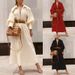 Women's Clothing Ladies Fashion Long Sleeve Lapel Mid Length Bohemian Dress_ecoleips.com