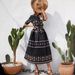 Women's Clothing Ethnic Style Printed Five Point Sleeve Dress_ecoleips.com