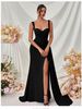 Women's Clothing New Slit Sexy Evening Dress For Women High End Temperament Hip Wrapped Slim Suspender Long Dress_ecoleips.com