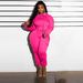 Patchwork Fleece Hoodie & Cargo Pants Set – Trendy Streetwear For Men & Women (S-XXL, Black/Gray/Pink)_ecoleips.com