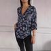 Women's Clothing spring new loose casual long sleeved printed sequin pocket shirt_ecoleips.com