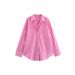 Women's European And American Style Striped Lapel Long Sleeve Loose Shirt Spring Autumn New Fashion Versatile Single Breasted Top_ecoleips.com