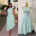 Women's French Style Sleeveless Knit Dress Water Ripple Pattern Bodycon Long Skirt Summer Style Slanted Neck Cool Silk Irregular A-Line Skirt_ecoleips.com