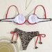 Women's Clothing Printed Steel Ring Gathered Drawstring Swimsuit Set With Built In Chest Pads And Straps For The Beach 2 Piece Bikini_ecoleips.com