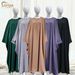 Modest Abaya Dress Large Swing Robe Solid Color Bat Sleeve Plus Size Women's Dress Pink Apricot Fashion England Style Spring/Autumn Summer_ecoleips.com