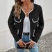 Chic Oversized V-Neck Checkered Blazer – Soft Polyester Blend, Casual & Elegant For Fall/Winter Layering_ecoleips.com