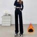 New Winter Collection: Women's Fleece-Lined Straight-Leg Jeans 2025, High-Waisted Slimming Design, Wide-Leg Pants For_ecoleips.com