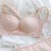 girl Gentle And Cool ~ French Style Heart Lace Small Chest Push-Up Wireless Modal Bra Set For Women_ecoleips.com
