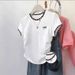 White Embroidered Short Sleeve T-Shirt Slim Fit Sexy Top for Women Summer Style_ecoleips.com
