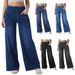 Women's Clothing High-Waisted Women's Stretch Jeans Loose Fit Wide Leg Slim Long Pants Spring/Summer Fashion For Formal & Casual For Women_ecoleips.com