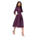A-word Tutu Skirt, Retro Small Floral Seven-quarter Sleeve Crew Neck Dress Women's Clothing_ecoleips.com