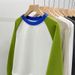 American Style Cotton Winter Silver Fox Fleece Hoodless Sweatshirt For Women Autumn Long Sleeve Color Block Top Spring_ecoleips.com