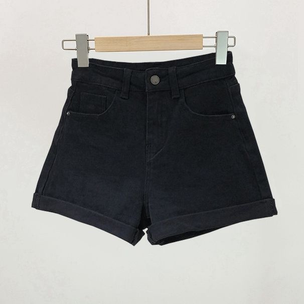 2025s New Trendy INS Denim Shorts For Women Summer Loose High Waist Korean Style A-Line Wide Leg Slimming Versatile Rolled Hem_ecoleips.com