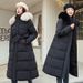 Women's Long Winter Coat With Faux Fur Hood, Thickened Polyester Down Alternative Jacket For Cold Weather, Elegant Commuter Style_ecoleips.com
