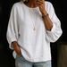 New 2026 Women's Casual Cotton Linen Top Loose round Neck Nine Sleeve Shirt Comfortable Linen Blend Fashionable Women's Clothing_ecoleips.com