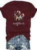 European And American Cross-border Foreign Trade Wholesale Women's Floral Round-neck Plus-size Short-sleeve T-shirt Tops_ecoleips.com