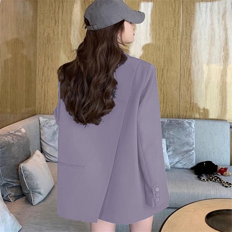 Women's Grey Suit Jacket Petite Style Design High End Casual Spring Autumn New Fashion_ecoleips.com