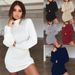 Women's Sexy High Neck Knitted Dress Slim Fit Long Sleeve European American Style Autumn Winter Fashion_ecoleips.com