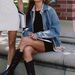 Women's Loose Casual Long Sleeve Denim Jacket Multi Pocket Workwear Spring New Arrival_ecoleips.com