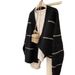European And American Cross-border Knitted Cardigan Sweater, Casual Style Striped V-neck Long-sleeve Sweater Coat_ecoleips.com