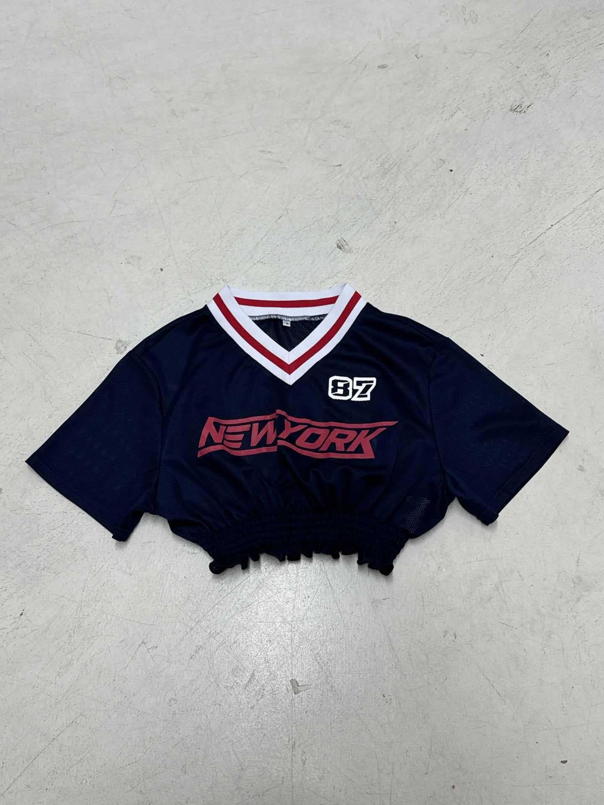 Women's European American Street Style Cropped T-Shirt Quick Drying Breathable Mesh Top Ruffled Trim Printed Letter Sports Short Sleeve_ecoleips.com