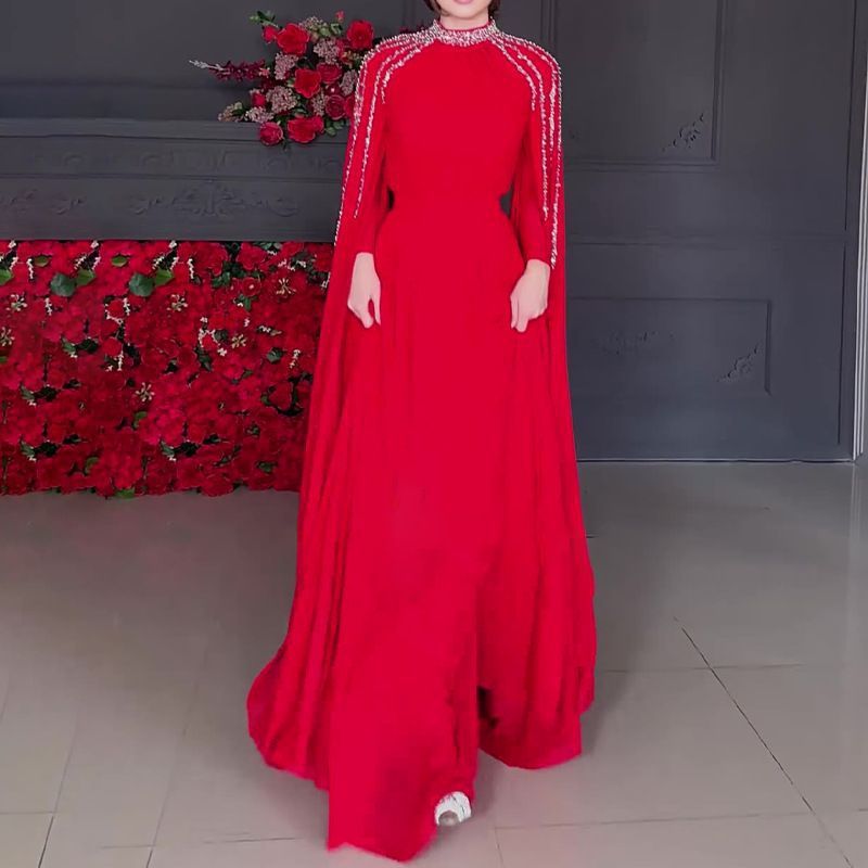 Women's Clothing Wear Independent Station Hot Diamond Robe Evening Dress_ecoleips.com
