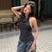 European And American Women's Fashion 2026 Summer New Slim-fit Sexy Versatile Hot Girl Backless Sleeveless Halter Top_ecoleips.com