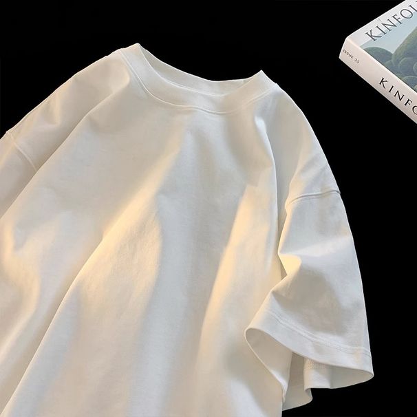 Pure Cotton T-shirt Women's 2025 New Combed Cotton Short Sleeves Korean High Street Pure White Half Sleeves_ecoleips.com