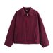 Women’s Casual Zip-Up Jacket – Lightweight Polyester Blend With Stand Collar (S-L, Earth Tones, EU/US Versatile Layering Essential)_ecoleips.com