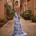 Women's Printed Tube Top Dress Sexy Spring Summer New Arrival Casual V-Neck Short Sleeve Maxi Dress_ecoleips.com