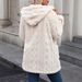 Women’s Oversized Hooded Cardigan – Thick Plush Button-Up Long Sleeve Coat In Beige & Custom Colors, Streetwear Cozy Winter Outerwear_ecoleips.com