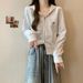 American-style Double-zipper Hooded Sweatshirt Women, Loose Fit, Korean Style, Thin, Short, Plus-size, Embroidered Top_ecoleips.com