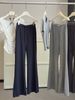 Women's High-Waisted Flared Pants Casual Sporty Style Slimming Wide Leg Luxurious High End Simple Versatile Summer Bottoms_ecoleips.com