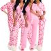 New Women's Printed Casual Home Comfortable Trousers Set Short Sleeved Front Open Design_ecoleips.com
