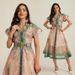 Women's Beach Resort Style Printed Dress French Shirt Collar with Belt Australian Niche Design Casual Maxi Dress_ecoleips.com