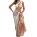 Women's Bamboo Joint Cotton Yarn Striped Tassel Bikini Cover Up Shawl Beach Towel Sun Protection Regular Size Vacation Style_ecoleips.com
