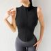 European And American Style Sports Slim Fit Sleeveless Running Yoga Wear Zipper Vest Fitness_ecoleips.com