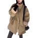 girl European Style Stand Collar Fleece Lined Cotton Jacket For Women 2024 Winter New Workwear Thickened Warm Lamb Wool_ecoleips.com