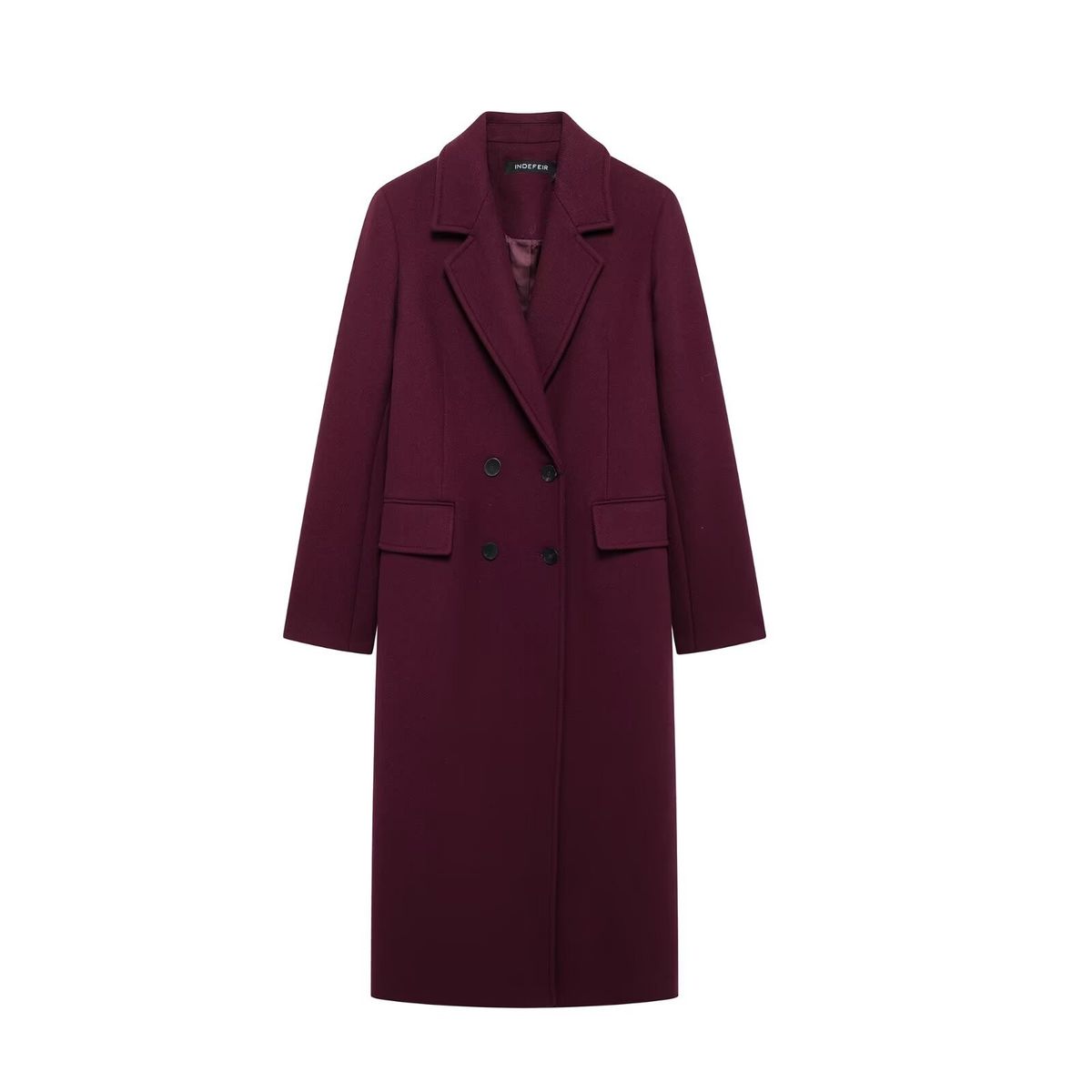 Women's Clothing Women's Fashion Temperament Pocket Decoration Blended Coat Jacket_ecoleips.com
