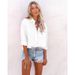 Aria Basics Aria Basics 's New Autumn Turn-down Collar European And American Women's Shirt, Solid Color Casual Loose Long-sleeve_ecoleips.com