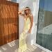 Women's Clothing V Neck Sexy Sling Backless Slim Sequined Fishtail Dress Long Skirt 8106_ecoleips.com
