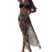Women's Sexy High Slit Cover Skirt Bikini Bandeau Two Piece Swimsuit Set European And American Style 2026 New Cross Border_ecoleips.com