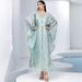BA5168 Four-Season Commuting Batwing Dress Chiffon Beaded Muslim Elegant Robe_ecoleips.com