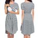 Women's Clothing Hot Selling Striped Multifunctional Striped Maternity Dress Mother Nursing Dress_ecoleips.com